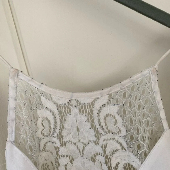 Shona Joy, Lace High Neck Handkerchief Midi Dress, White - Picture 6 of 8